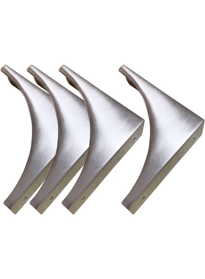 Sutfmwe Corner Guards, Metal Corner Protectors for Furniture, Vintage Decorative Corner Guards for Box Table Doors Wood Furniture Edge Cover Safety Guard Pack of 4 Brushed Silver Finish Corner - Image 1